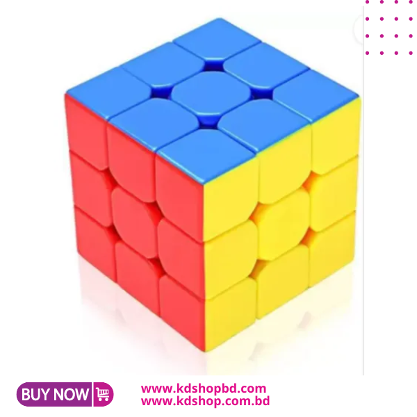 QYTOYS Sticker less 3x3 Puzzle Speed Cube Magic Rubik's Cube Puzzle Toy (5.6 cm)