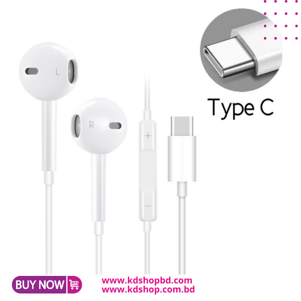KM C17 Type-C Earphones In Ear Hearphone Wired Headset With Mic For Smart Phone