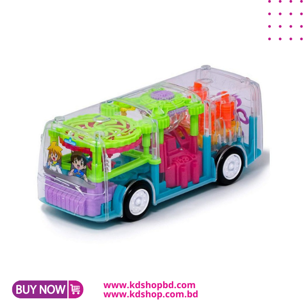 Gear Light Bus Toy with Mechanical Gears Simulation